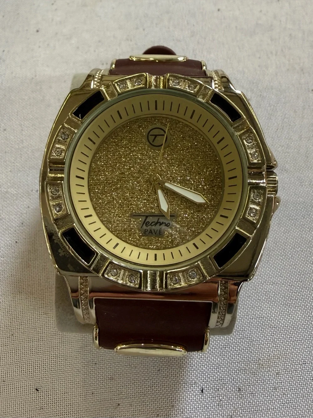 Men's Fashion Silicone Band Techno Pave Heavy Watches WR 7758